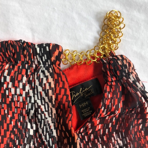 Multi color swing dress with tie - Picture 3 of 5